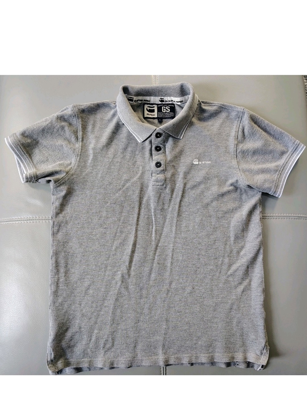 Men's G-Star Raw Grey Shirt Size M L Polo Logo